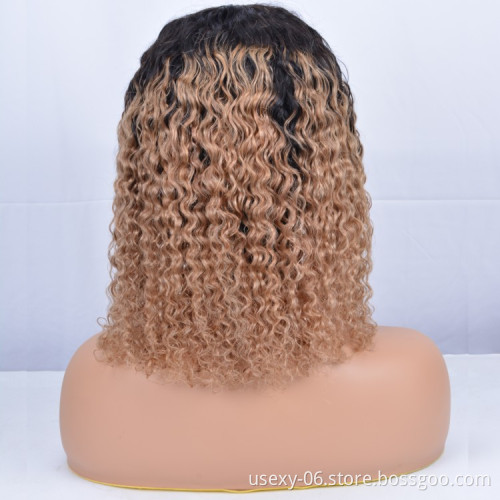 Usexy Raw Brazilian Preplucked Color Front Lace Wig Human Hair Water Wave Frontals Wig